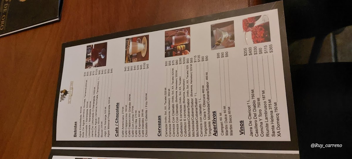 El Gallo De Oro Menu - Image 1